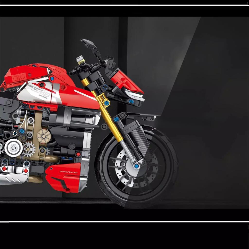 981Pcs City Technical Locomotive Motorcycle Building Blocks MOC Speed Supercar Motorbike Model Bricks Boy Toy for Childrens Gift