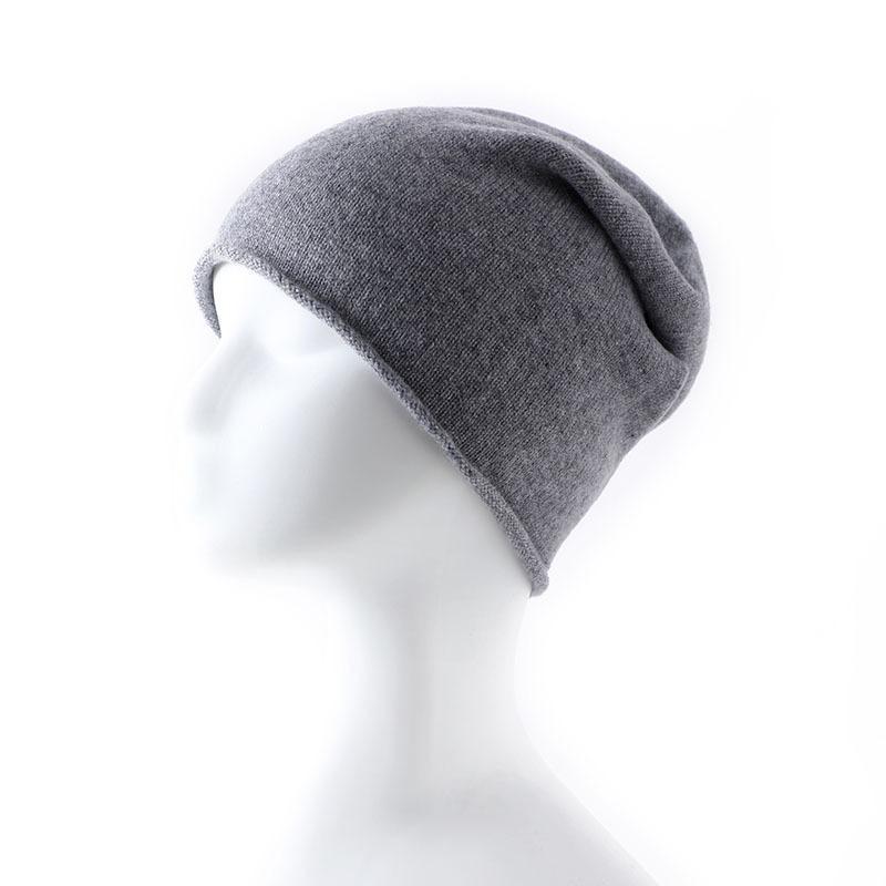 New Autumn and Winter Women's Solid Color Rolled Simple and Laid Back Style Warm Headpiece Knitted Cap