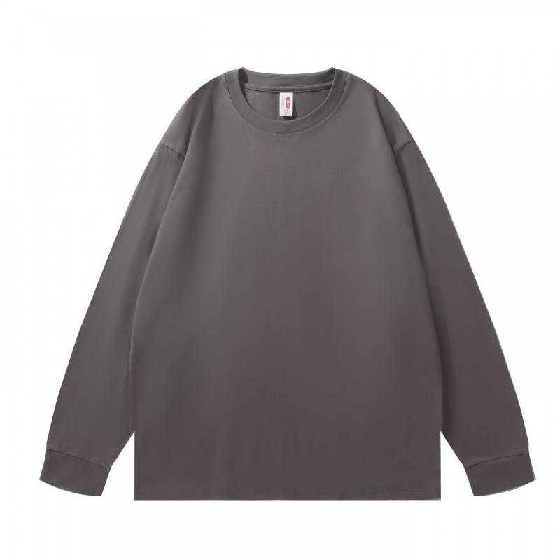 230g Heavyweight Cotton Long Sleeve T-Shirt Loose Fit Crew Neck Casual Top Men Women