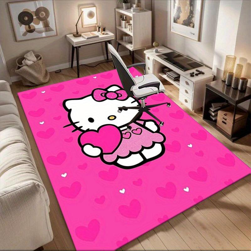 1 шт. Sanrio Hello Kitty Ковер для офиса с принтом русалки Прямоугольный коврик под стол, Идеальный декор для гостиной, спальни, кухни, Нескользящий пол
