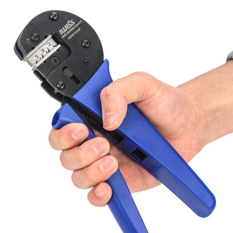 IWISS Solar Panel Solar Terminal MC4 Crimping Tool Precision Crimping Pliers Up To Equipped with New Ratchet Mechanism Compatible with 10mm²