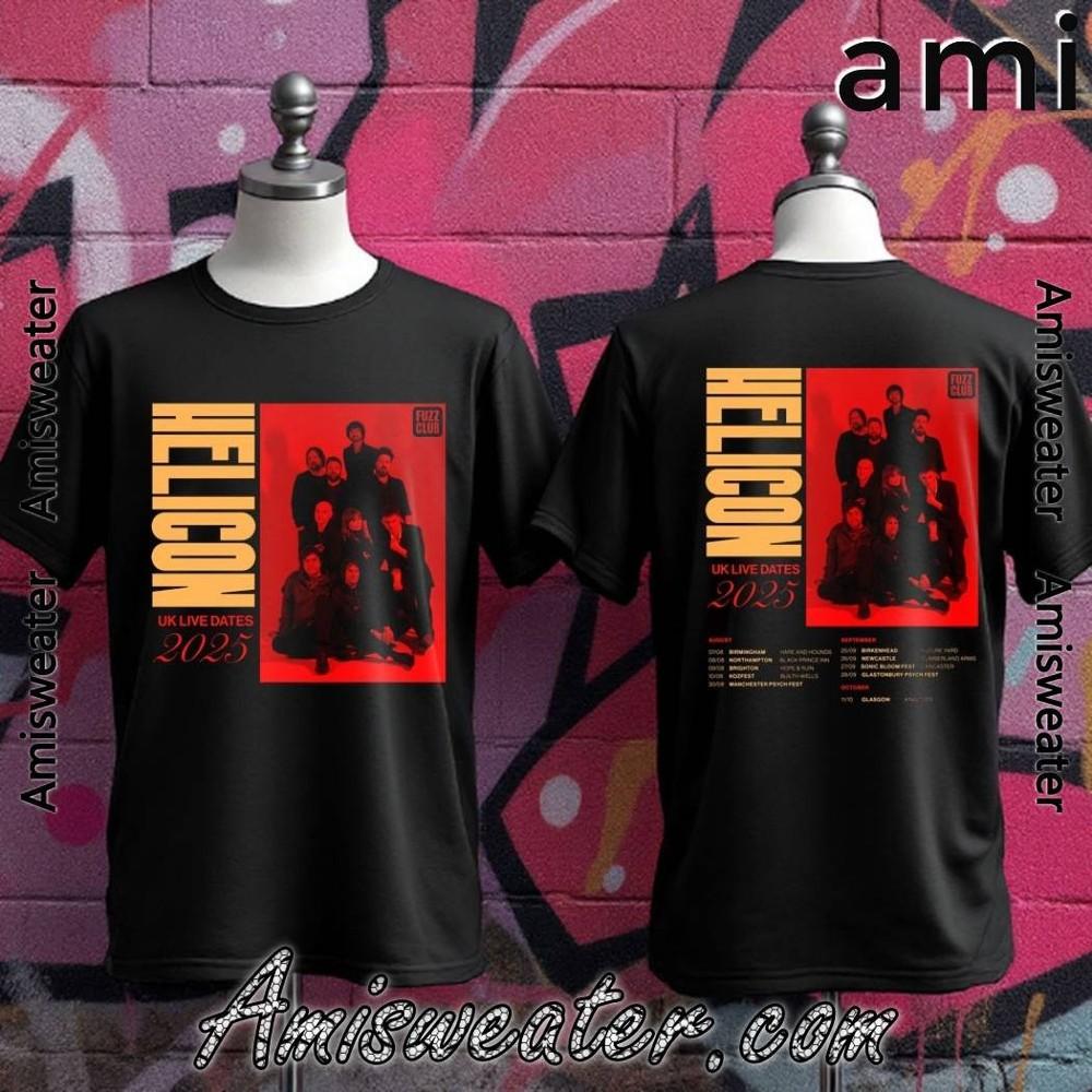 Helicon UK Live Dates 2025 T-shirt, T-shirt 2025 Size S-5XL Unisex T-Shirt