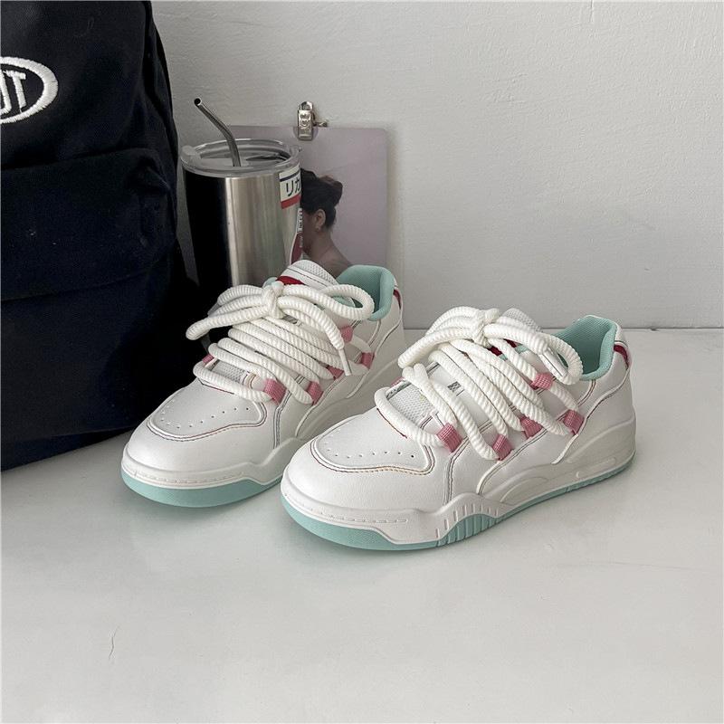 Кроссовки на платформе женские весна-осень 2025 года новые студенческие повседневные кроссовки для уличной стрельбы универсальные ретро-модные кроссовки