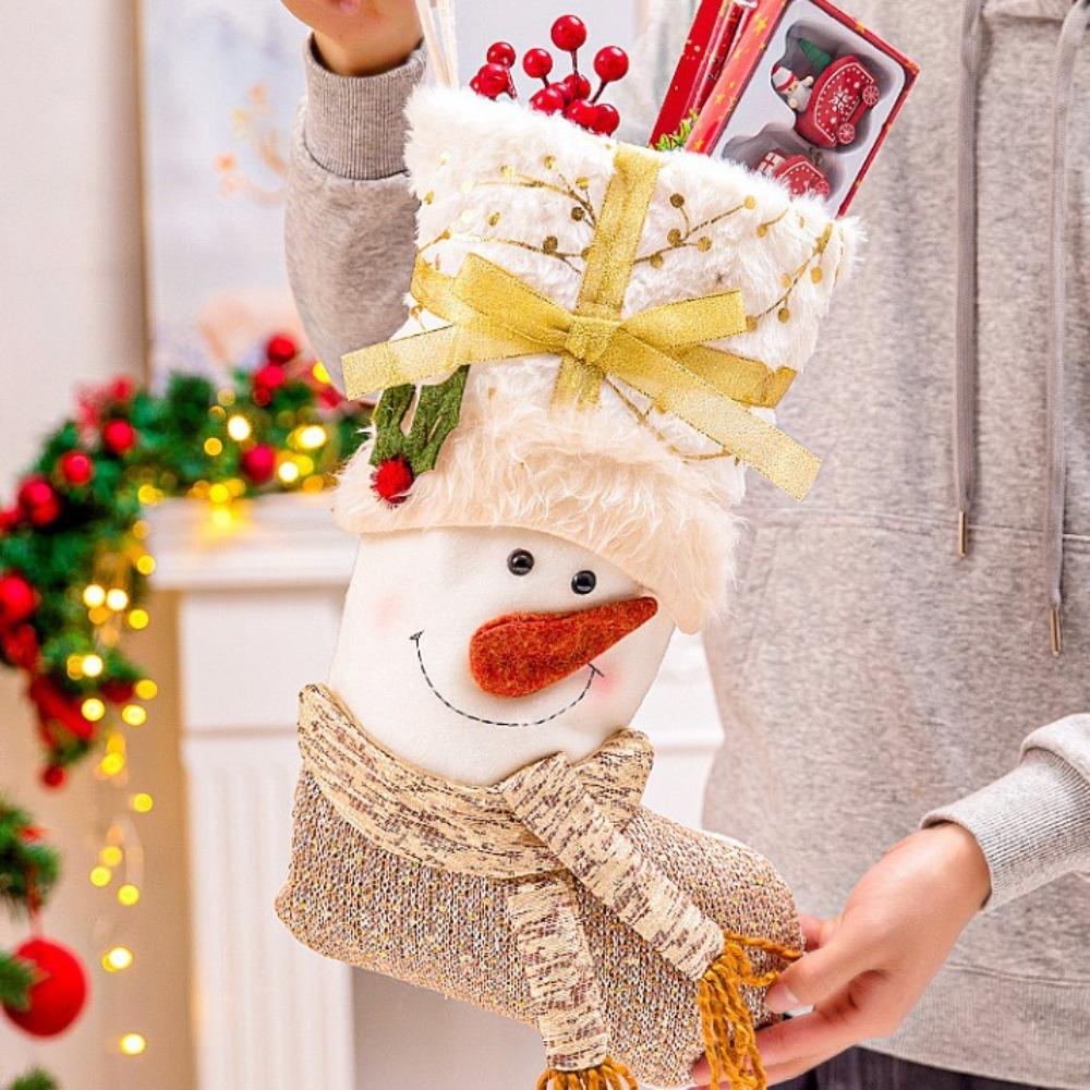 Hanging Christmas Socks Santa Claus Xmas Tree Ornament Gift Creative Christmas Candy Bag Party