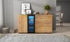 Sideboard, Modern Credenza Cabinet Buffet Cabinet Sideboard with 3 Drawers, Accent Console Table Storage Cabinet with Glass, Width 140 cm