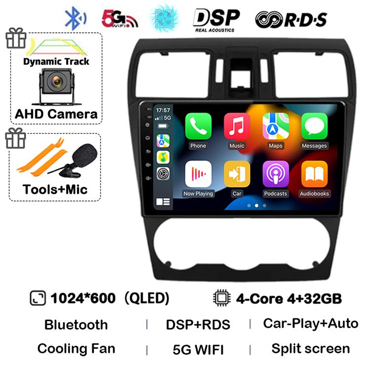 Android 14 Carplay Для Subaru Forester 4 SJ XV 2012 2013 2014 2015 Автомагнитола Мультимедийный проигрыватель GPS Стерео Камера 360 Головное устройство