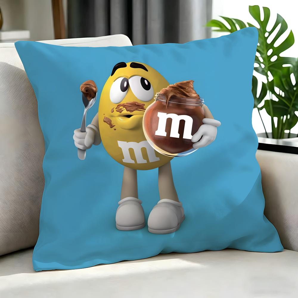 Food M&M'S Cushion Cover Cushion Cover Set 4Pcs 50X50 45X45 40X40 Pillowcase Decorative Sofa Home Decor