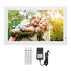 Digital Photo Frame 21.5in 1080P White 100‑240V Adjustable Brightness Smart Photo Frame for Bedroom