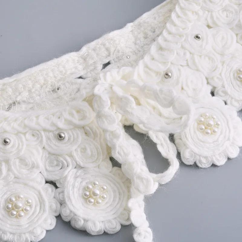 Vintage Embroidery Shirt Fake Collar Woman Removable Shirt Detachable Collar Shirt Blouse Tops Sweater False Collar Accessory