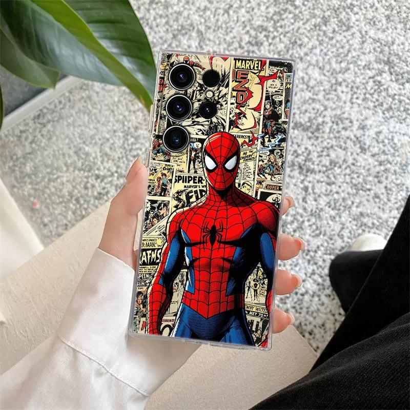 Прозрачный чехол Marvel Человек-Паук для Samsung Galaxy S26 S25 Ultra S24 S22 S26 Plus S20 S23 S21 S25 FE 5G Прозрачная накладка