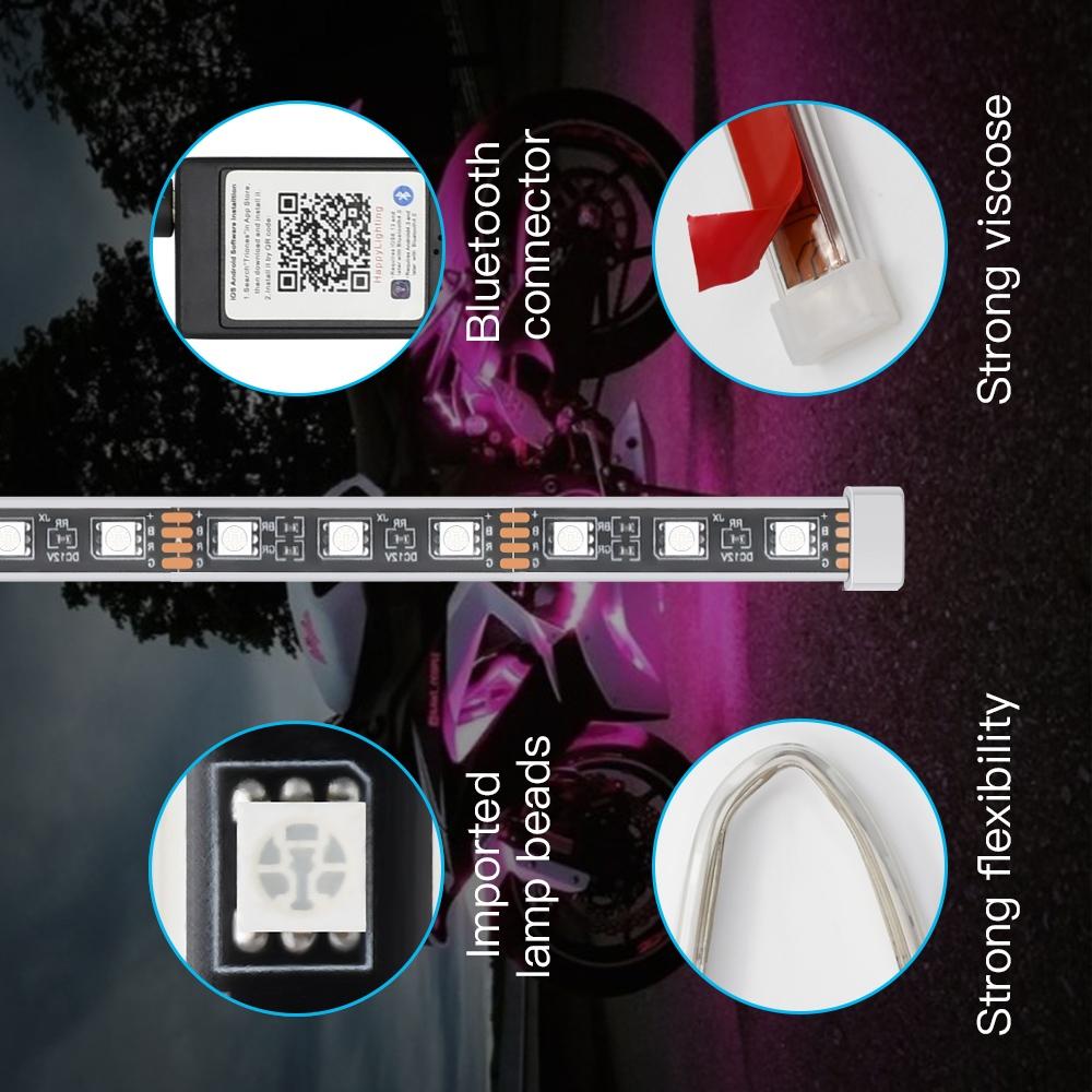 APP Sound Control Водонепроницаемый светодиодный автомобильный мотоцикл декоративный фонарь RGB Moto Atmosphere Light 5050 Chip Light Beans