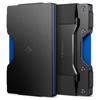 Spigen AMP02898 Card Wallet, 12 Cards, RFID Blocking, Aluminum, Non-Slip, Bill Storage, Black