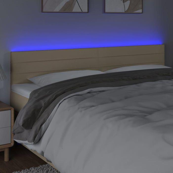 VidaXL LED Headboard Bedroom Furniture Double Bed Accessory Head of Bed Frame Interior Cream 3121779