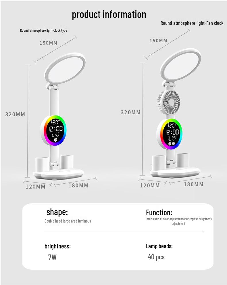 Перезаряжаемая настольная лампа двойного назначения с защитой глаз – Яркая, складная и умная для чтения и письма студентов.