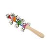 Rainbow Wooden Hand Rattle: 10 Bells Baby Soothing Toy