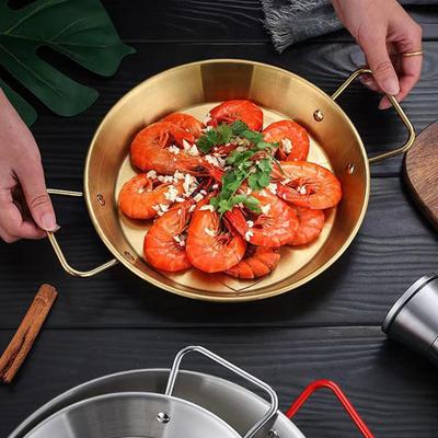 Корейская кастрюля для рамэна, кухонная посуда для лапши быстрого приготовления, кастрюля с двойным ухом, сухая нержавеющая сталь