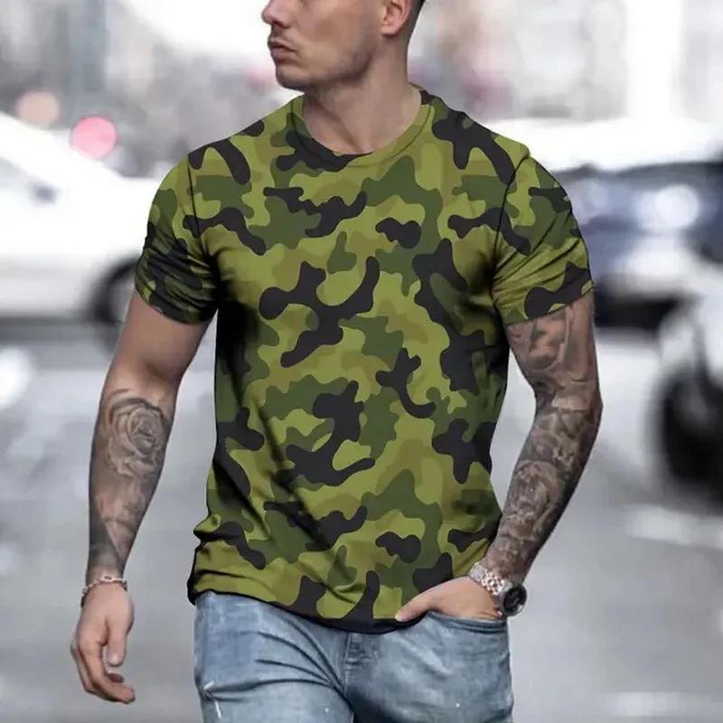 2026 Summer Camouflage T Shirt Men Women 3D Printed Streetwear Oversized Short Sleeve O Neck Fashion Tee Tops Unisex Clothing