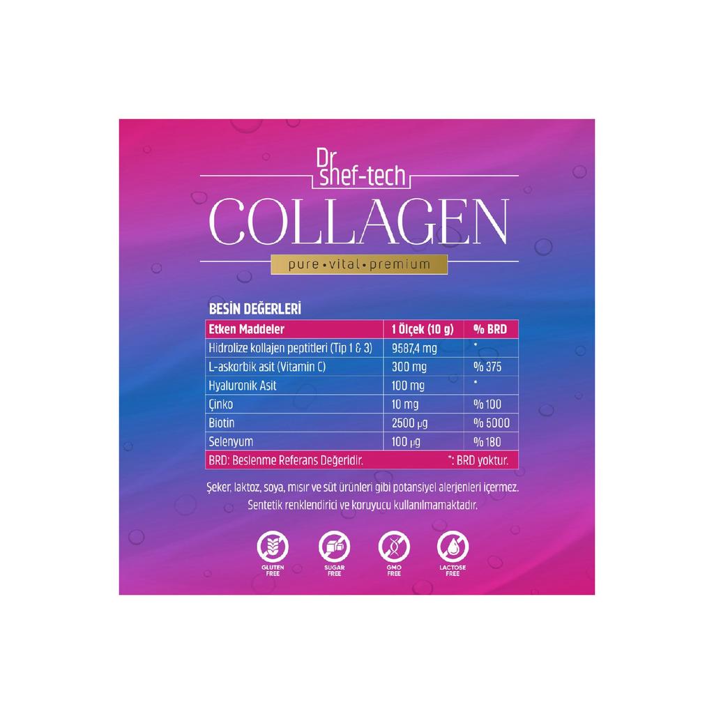 Dr.sheftech Collagen, Collagen, Hyaluronic Acid, Vitamin And Mineral Powder Reinforcement Food 300 G