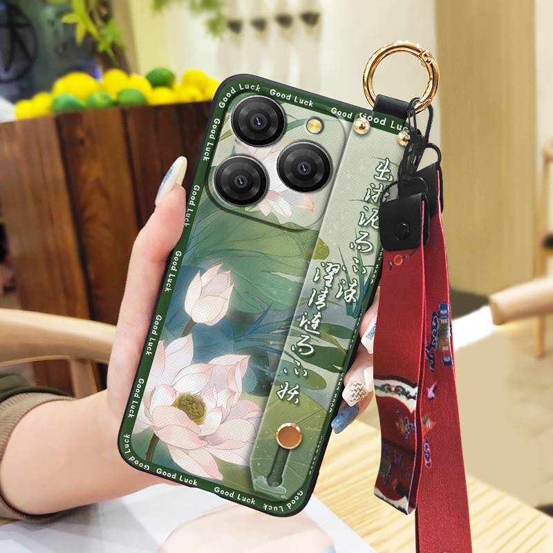 Противоударный чехол-браслет для телефона Blackview Shark9 5G, ремешок на запястье, подставка, мягкий чехол, задняя крышка, грязеотталкивающее кольцо