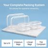 6 PCS Clear Hard Shell Zipper Cases, Diaper Bag Organizer Pouches (2M+4S) | Waterproof Cosmetic Bag, Travel Toiletry Pouch Set