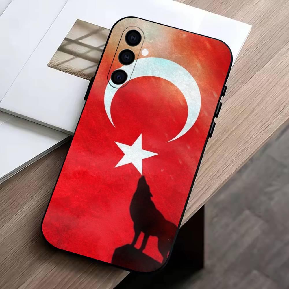 Чехол для телефона Turk Wolf Turkey Flag для Samsung Galaxy A73, A72, A71, A70, A53, A52, A51, Другие Мягкий Черный Чехол
