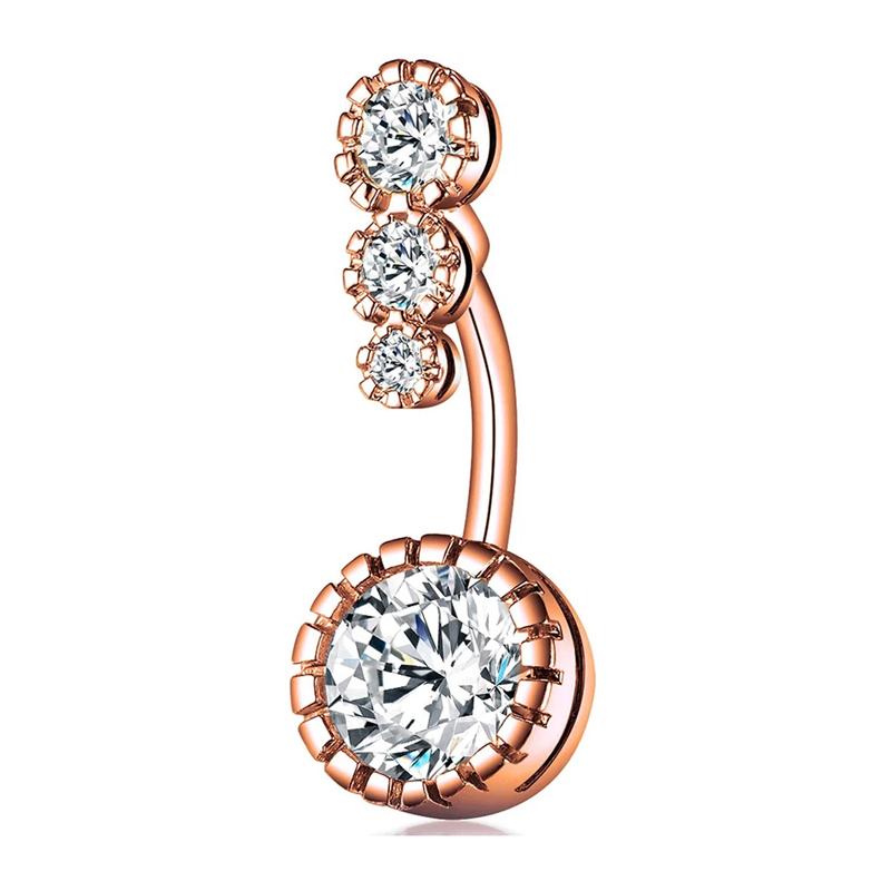 Пирсинг живота, модные кольца в стиле панк из нержавеющей стали для пупка, круглые хрустальные украшения для пирсинга пупка, ювелирные изделия для пирсинга тела