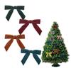 6pcs Red Green Brown Christmas Bows Velvet Twist Tie Ribbon Bows  for Wreaths Garland