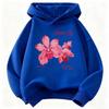 Children's Round Neck Hooded Sweatshirt Loose Comfortable Casual Stylish Outdoor Sports Flower Pattern Printed Long Sleeved