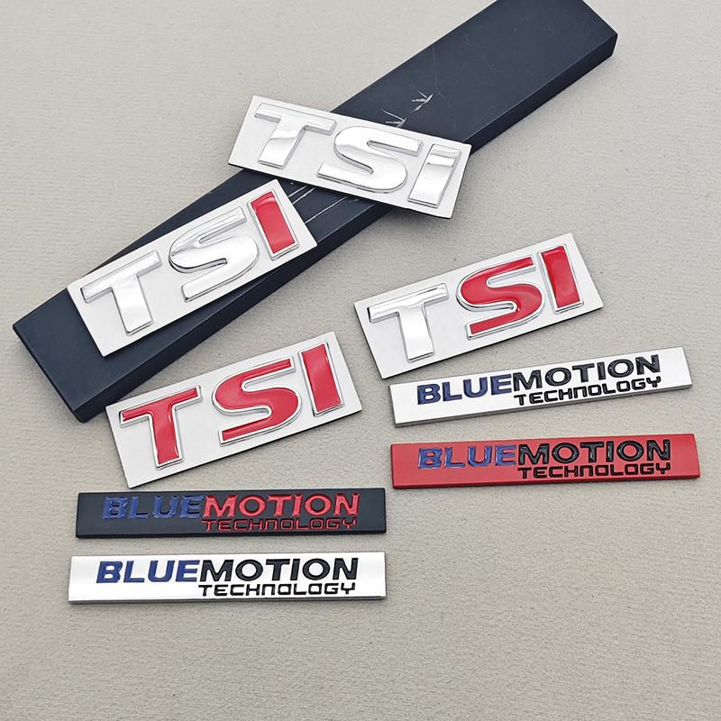 RUNTB1 3D Metal Car Styling TSI BLUE MOTION Logo Sticker Rear Trunk Badge Front Grille Emblem For VW Golf MK4 MK5 MK6 MK7 Polo Passat