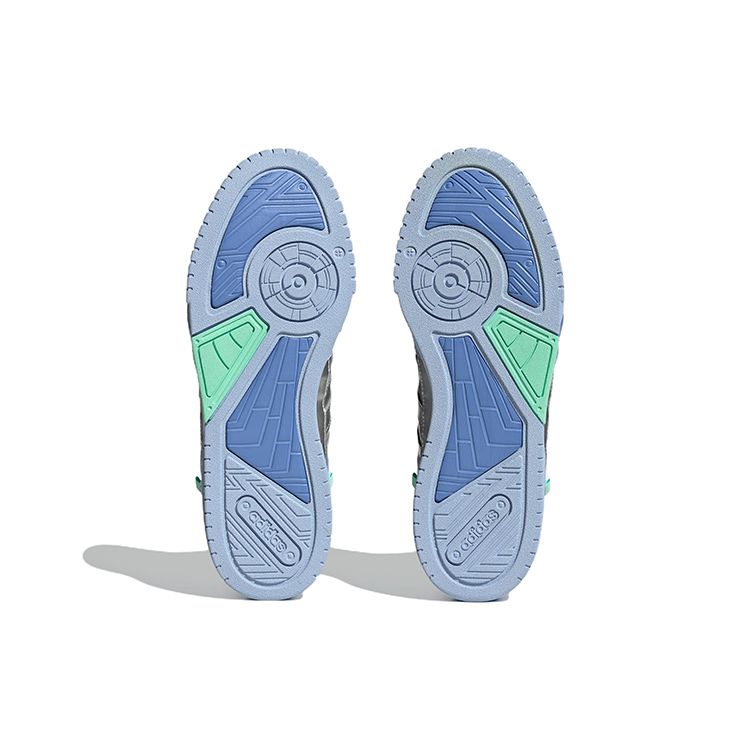 Adidas Neo D-Pad Mid Повседневные Нескользящие Прочные Высокие Кеды для Скейтборда Унисекс Кроссовки Синий Серебристый HQ7026