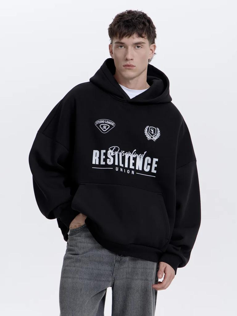 Men's Oversized Printed Hoodie Long Sleeve Casual Fleece Pullover Sweatshirt