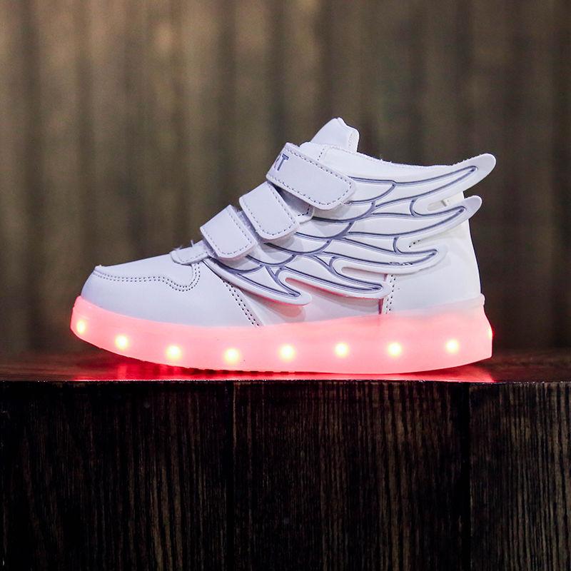 Boys Mesh Luminous Shoes Usb Rechargeable Waterproof Luminous Children's Shoes Fluorescent Shoes Baby Sports Lights Shoes for Girls and Boys
