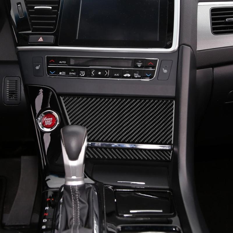 For Honda Spirior 2015 2016 2017 Car Carbon Fiber Interior Center Console Gear Shift Storage Box Panel Decal Cover Trim Sticker