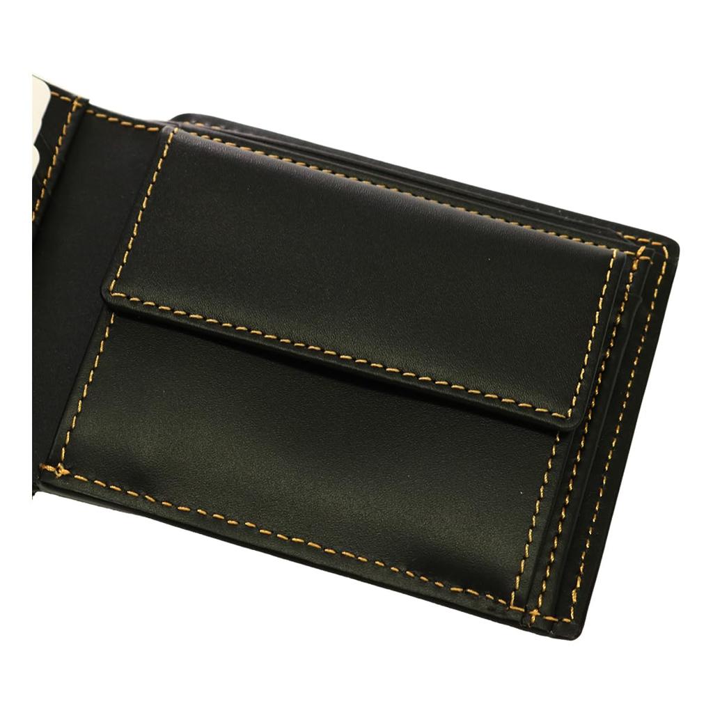 Кошелек двойного сложения из натуральной кожи Panama Custom Color Our Limited Black Gold 729624 Black x Gold [Takeokikuchi] Мужской [28]