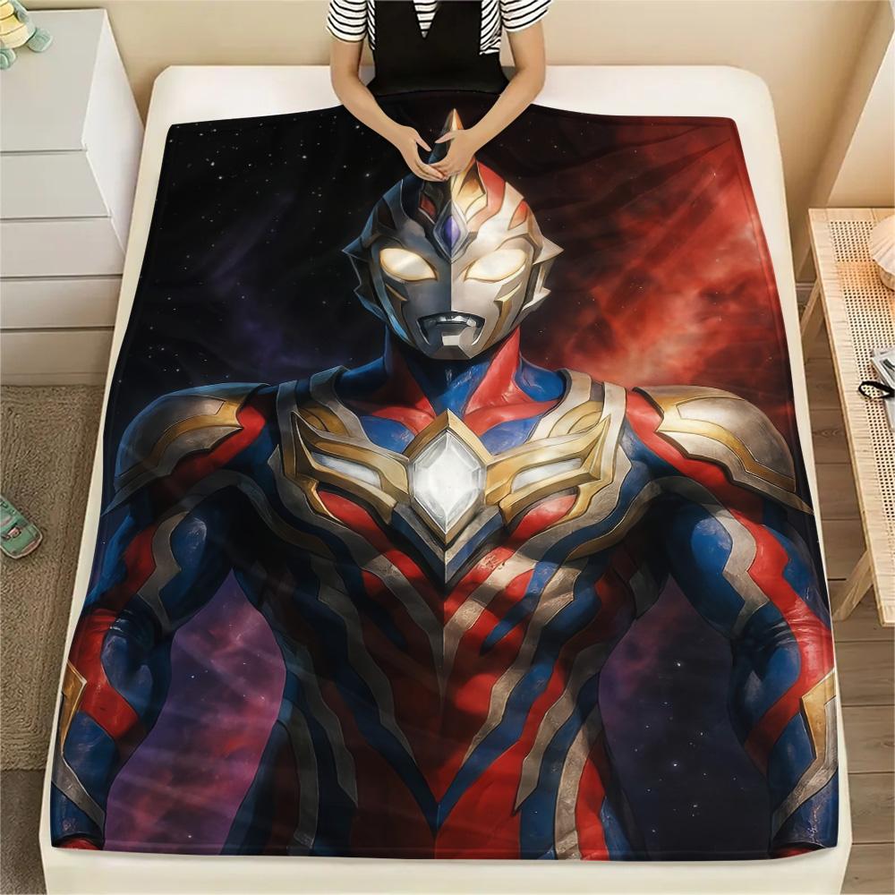 Ultraman Illustrations Flannel Blanket, Soft Plush Throw for Home, Perfect Gift for Enthusiasts, Cozy Sofa Bed Blanket