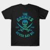 Мужская черная футболка с принтом The Goonies Never Say Die Неоновый трансферный принт без вырезания Хлопковая футболка