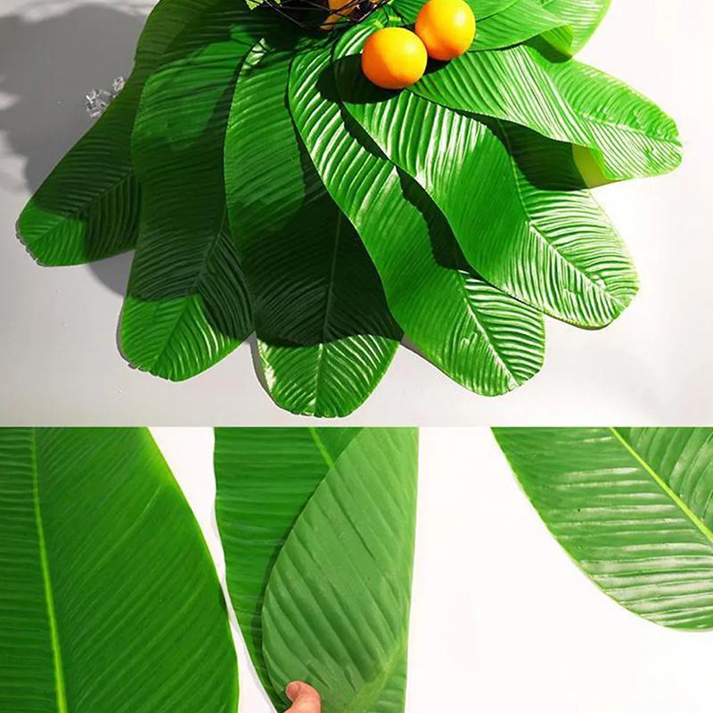 Водонепроницаемые искусственные тропические зеленые растения, листья банановой пальмы, домашний сад, вечеринка, свадьба, украшение, коврик для стола, тарелка с фруктами