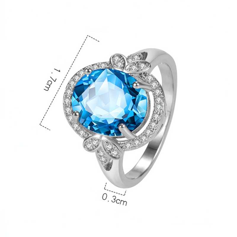 Sace Gems Классическое кольцо из медного сплава с бабочкой и синим цирконом, женские украшения, свадебный подарок, вечеринка