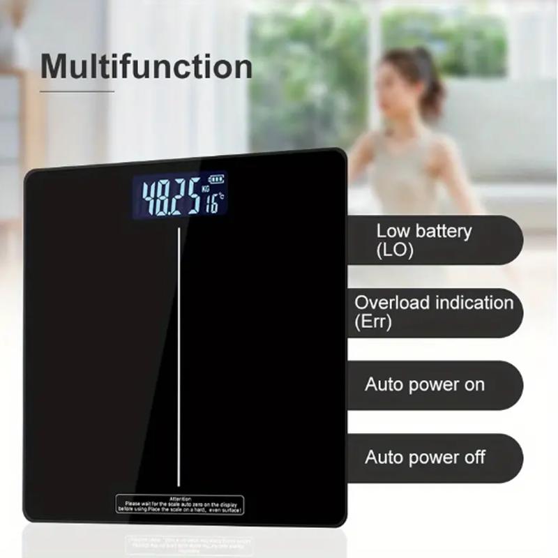 Многофункциональные квадратные весы для взвешивания, цифровые весы для ванной комнаты, высокоточные весы для взвешивания с подсветкой, светодиодный дисплей, круглый угол