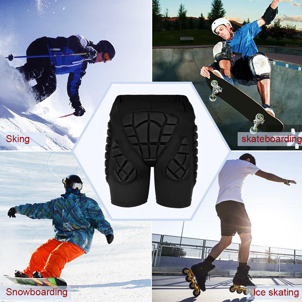 Unisex 3D Hip Protective Padded Shorts Anti-slip 0.6in Thick Skiing Hip Padded Shorts Breathable Drop Resistance Protective Gear