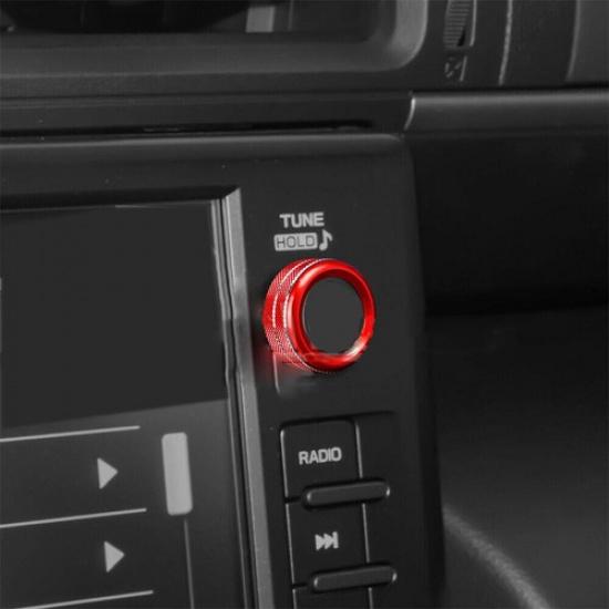 2PCS Red Multimedia Ridio Switch Button Cover For Subaru BRZ GR86 -