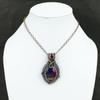 Rainbow Solar Quartz Druzy Pendant Copper Wire Wrapped Gemstone Pendant African Amethyst Pendant Copper Jewelry For Gift Handmade Pendants