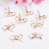 10pcs 14K Gold-wrapped Hollow Butterfly Ear Needle with Hanging S925 Silver Needle DIY Handmade Earrings Work In Progress Accessories
