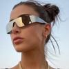 Frameless Sunglasses Futuristic Ladies Punk Sports Sunglasses One-Piece Fashion Sunglasses Tide