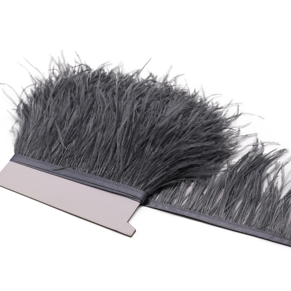 Feather1M Натуральное Пушистое Оперение Страуса Отделка Белое Черное Перо Страуса для DIY Поделок Лента Свадебное платье Шитье Одежда Декор 8-10см