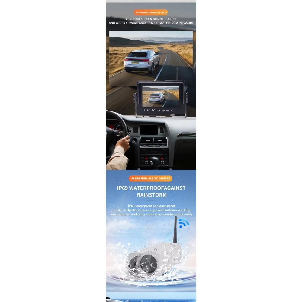 7-дюймовый экран 1024X600 система заднего вида 2.4G цифровая беспроводная камера и 24V автомобильный монитор для автобуса грузовика склада погрузчика