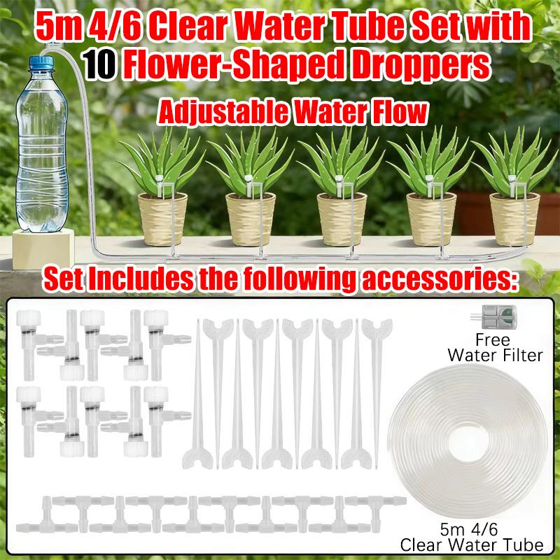 2-20M Garden Drip Irrigation Kit  Adjustable Valve Drip Watering Device 4/7mm Hose  Potted Plant Micro Dripper Greenhouse