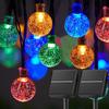 LED Solar String Lights Outdoor 60 Leds Waterproof Crystal Globe Lights with 8 Modes Garden Light for Patio Party Tree Decor