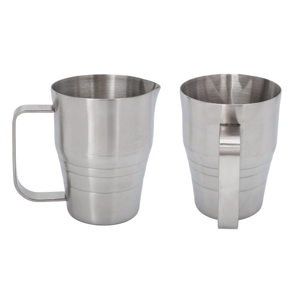 Silver Milk Frother Pitcher Stainless Steel Milk Steaming Pitcher Milk Frothing Cup  Latte Art
