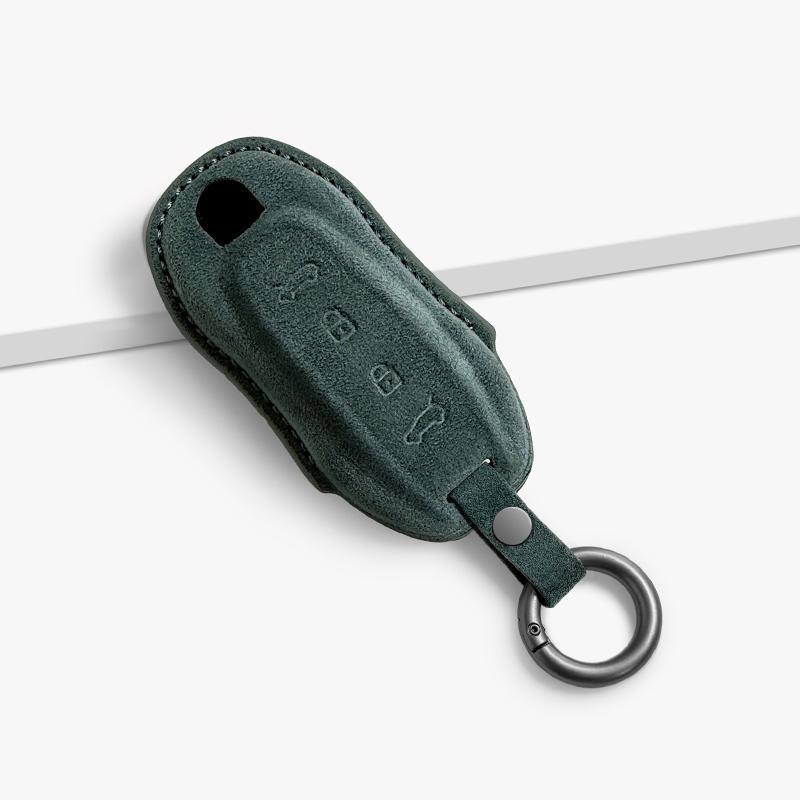 For Porsche Macan EV 2024-25 Imported Suede Smart Key Keyless Remote Entry Fob Case Cover Key Case for Car